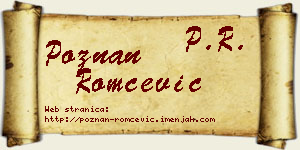 Poznan Romčević vizit kartica